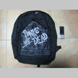 Punks not dead, ruksak čierny, 100% polyester. Rozmery: Výška 42 cm, šírka 34 cm, hĺbka až 22 cm pri plnom obsahu